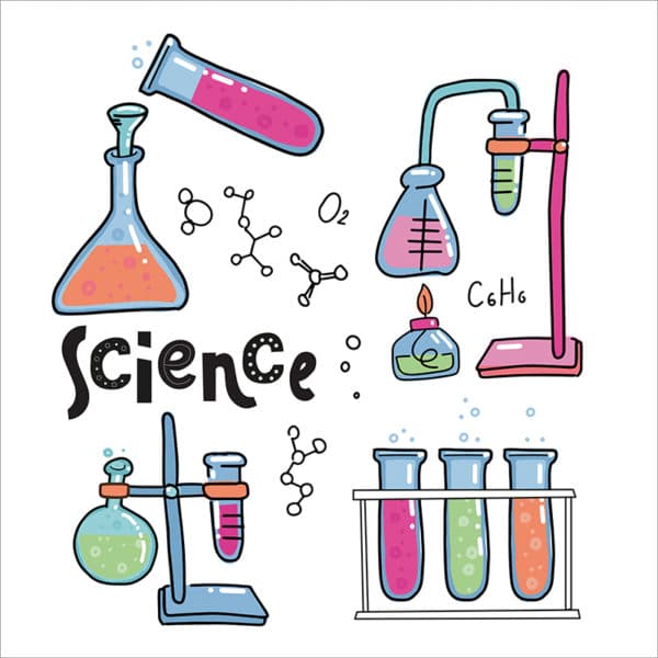 des fioles de chimie colorée pour des expériences scientifiques à faire faire aux enfants