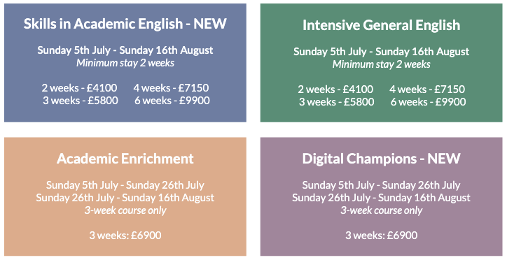 Programme d'activités d'un Summer Camp en Angleterre, pour juille-août 2026