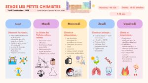 Programme d'un stage spécialisé en chimie et en biologie pour les enfants du primaire