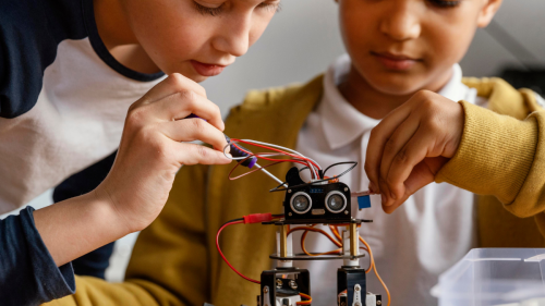 Visuel sur la robotique pour atelier scientifique pour enfant sur le thème de la robotique